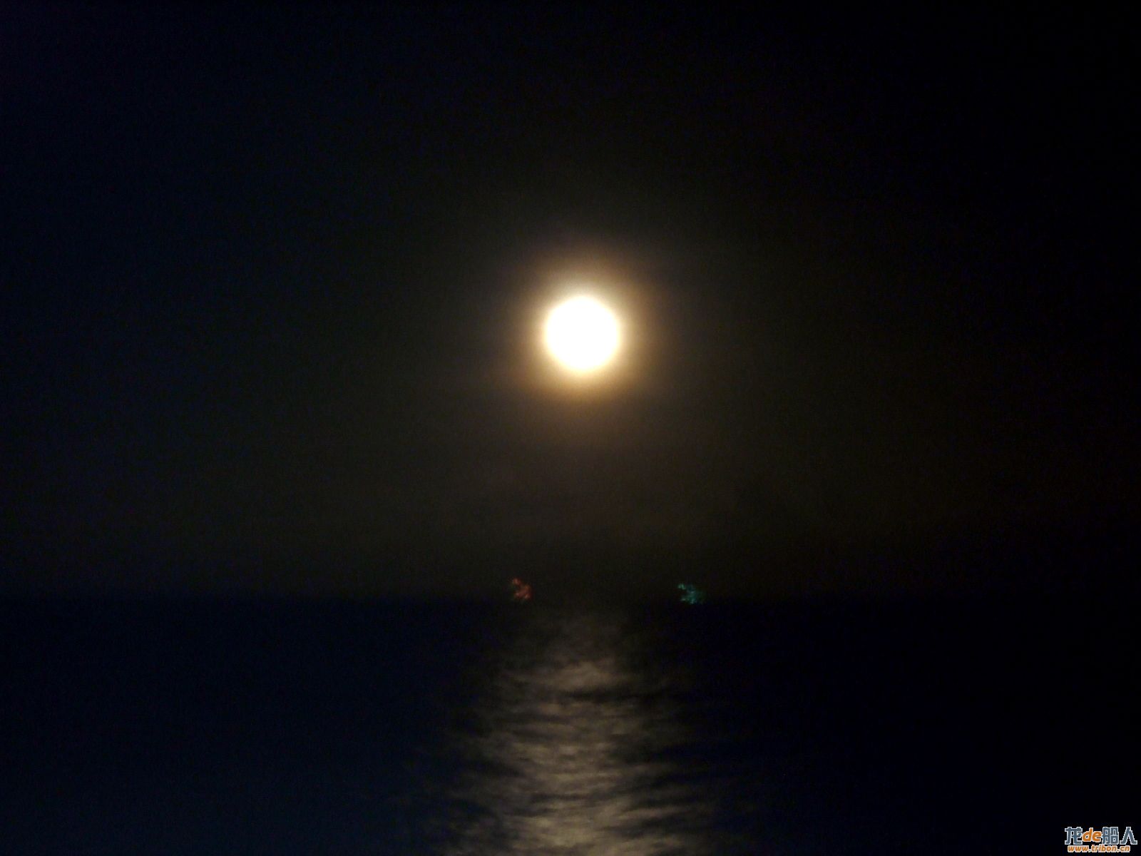 the moon on the sea