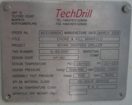 choke / kill manifold 