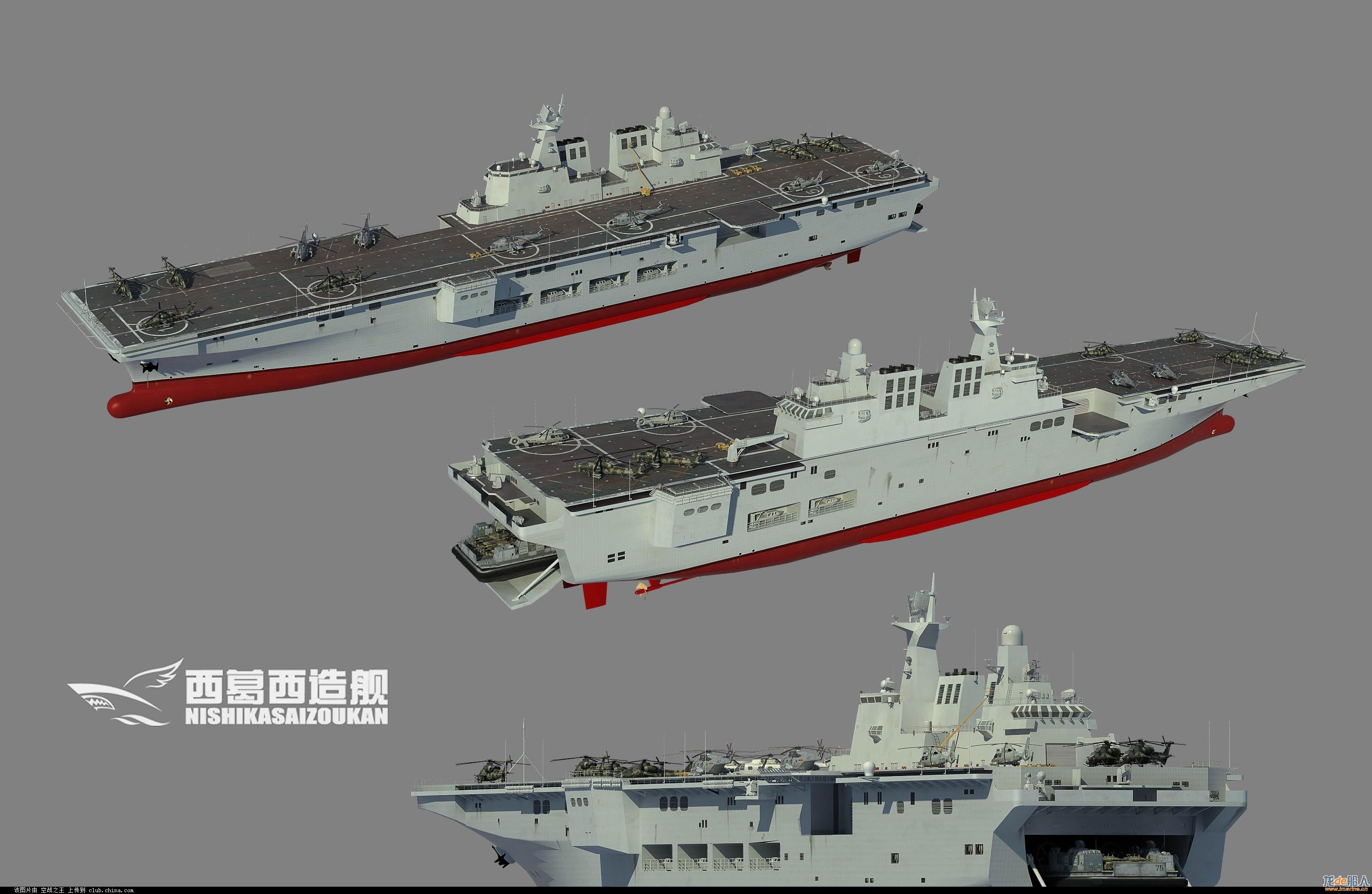 【cg鉴赏 国产3万吨级两栖直升机护卫舰!转帖