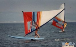 Foreign sailing craft with hydrofoil in water sport
